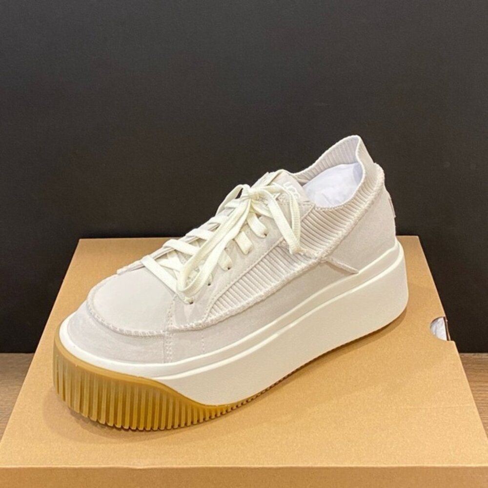 UGG Women's EZ Duzzit White Lace Up Platform Sneakers Flats Shoes New